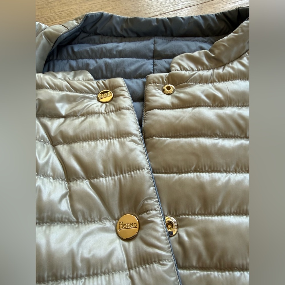 Herno Blue/light Gray Down Reversible Jacket Size… - image 9